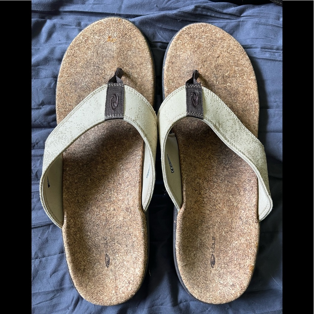 Ocean Sole, size 13, flip flops, only worn in the house. Like new.